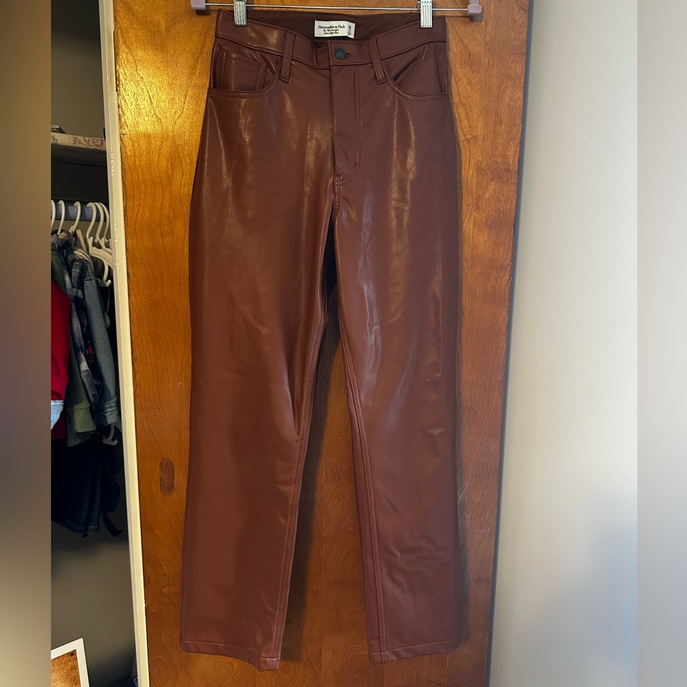 Abercrombie Faux Leather High-Waist Pants